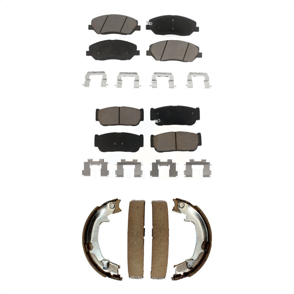 Ceramic Brake Pads Parking Shoes Front Rear Kit For Hyundai Entourage Kia Sedona