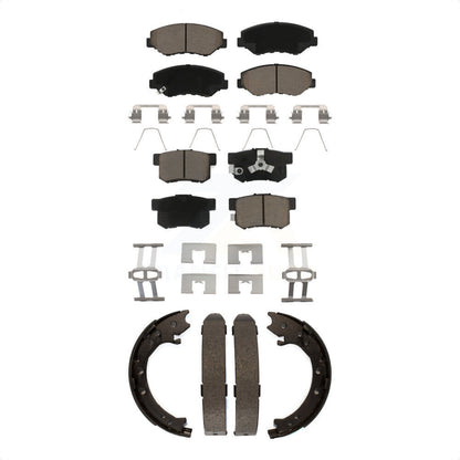 Ceramic Brake Pads And Parking Shoes Front Rear Kit For 2005-2006 Honda CR-V