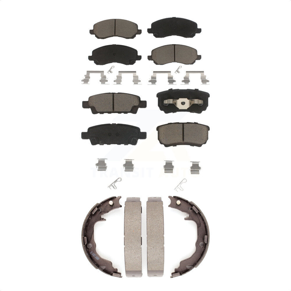Ceramic Brake Pads Parking Shoe Front Rear Kit For Jeep Patriot Mitsubishi Dodge