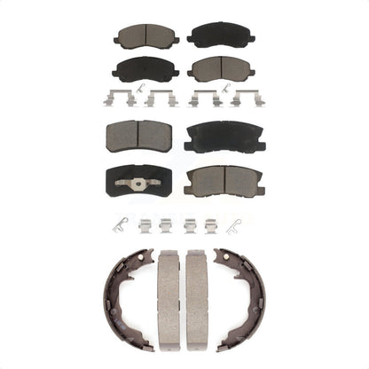 Ceramic Brake Pads & Parking Shoe Front Rear Kit For Jeep Mitsubishi Patriot 200