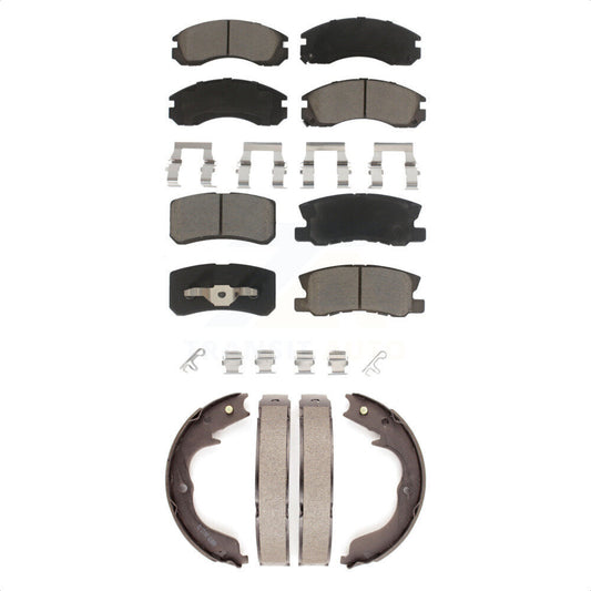 Ceramic Brake Pads And Parking Shoes Front Rear Kit For Mitsubishi Lancer