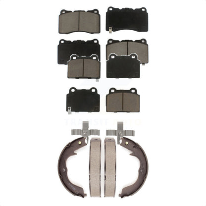 Ceramic Brake Pads And Parking Shoes Front Rear Kit For Mitsubishi Lancer