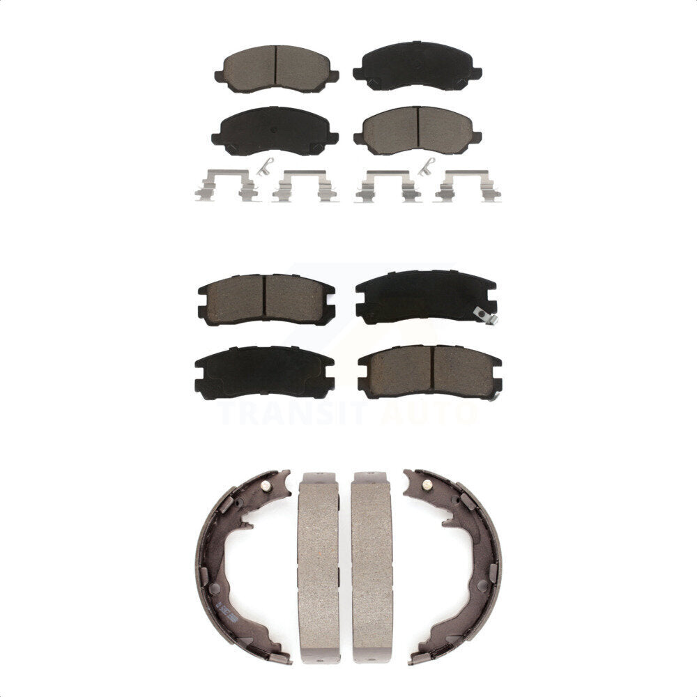 Ceramic Brake Pads And Parking Shoe Front Rear Kit For Mitsubishi Eclipse Galant