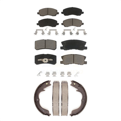 Ceramic Brake Pads And Parking Shoes Front Rear Kit For Mitsubishi Outlander