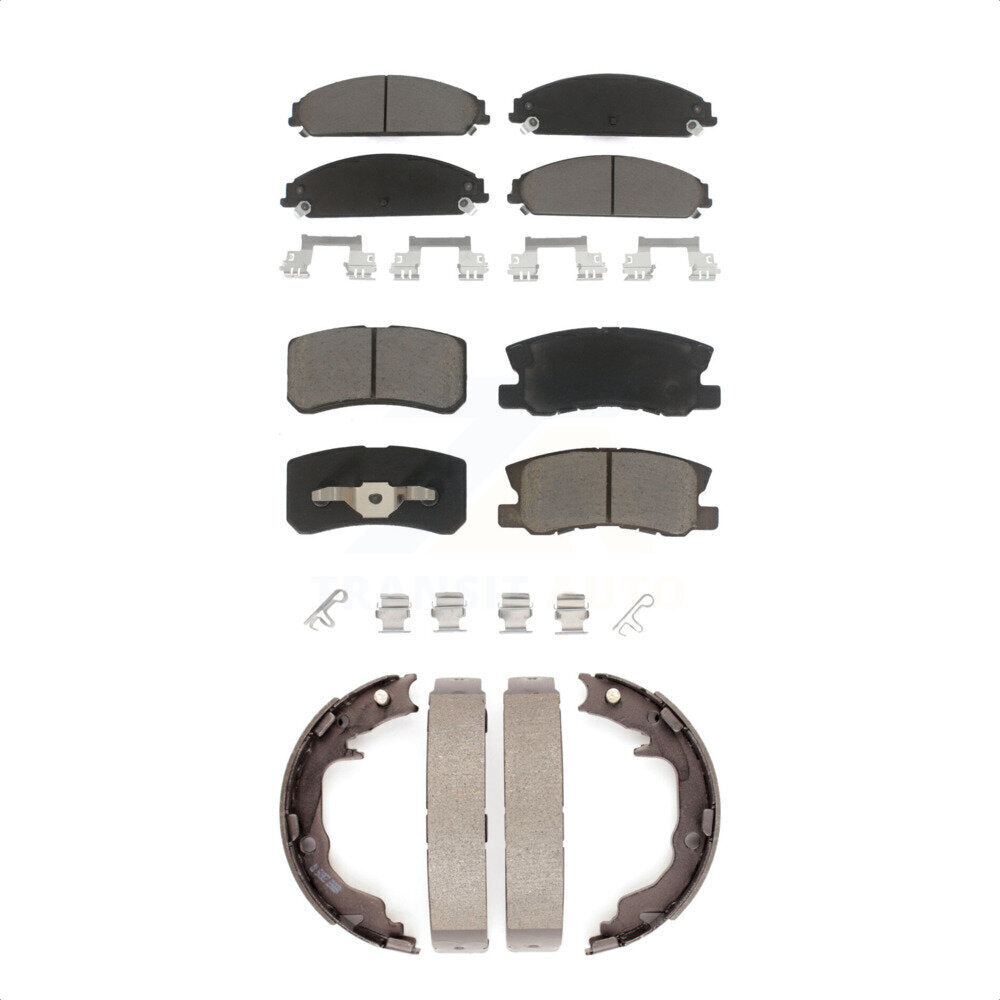 Ceramic Brake Pads Parking Shoe Front Rear Kit For 2008-2009 Dodge Caliber SRT-4