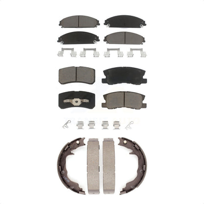 Ceramic Brake Pads Parking Shoe Front Rear Kit For 2008-2009 Dodge Caliber SRT-4