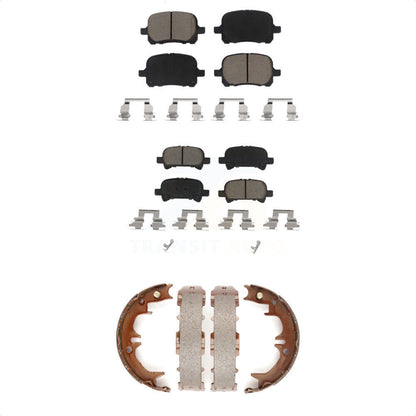 Ceramic Brake Pads & Parking Shoes Front Rear Kit For Toyota Camry Solara Avalon
