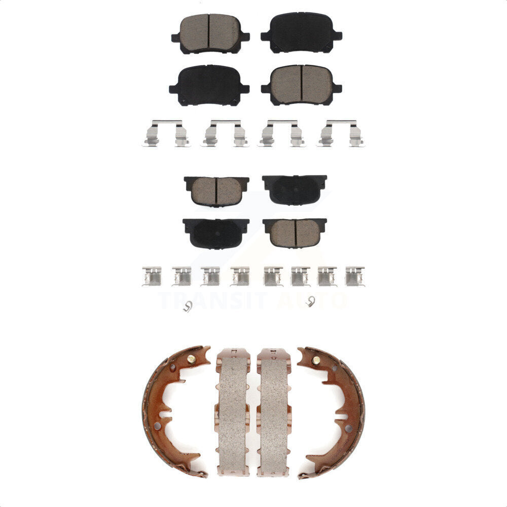 Ceramic Brake Pads And Parking Shoes Front Rear Kit For Toyota Camry Lexus ES300
