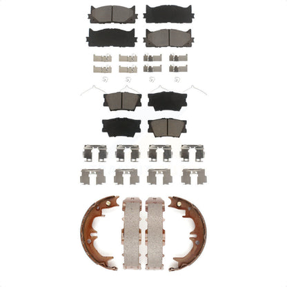 Ceramic Brake Pads And Parking Shoes Front Rear Kit For Toyota Camry Lexus ES350
