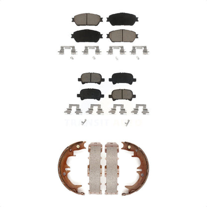 Ceramic Brake Pads & Parking Shoes Front Rear Kit For Toyota Camry Solara Avalon