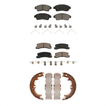 Ceramic Brake Pads & Parking Shoe Front Rear Kit For 1992-1999 Toyota Camry 2.2L