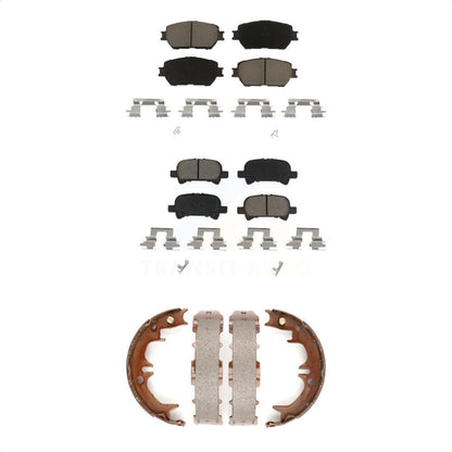 Ceramic Brake Pads And Parking Shoes Front Rear Kit For Toyota Camry