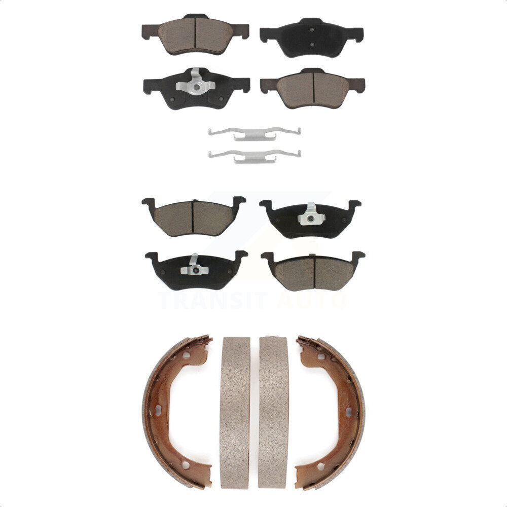 Ceramic Brake Pads And Parking Shoe Front Rear Kit For Ford Escape Mazda Tribute