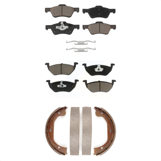 Ceramic Brake Pads And Parking Shoe Front Rear Kit For Ford Escape Mazda Tribute