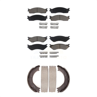 Ceramic Brake Pads Parking Shoe Front Rear Kit For 2003-2005 Dodge Ram 2500 3500