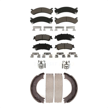 Ceramic Brake Pads And Parking Shoes Front Rear Kit For 2001 GMC Sierra 3500