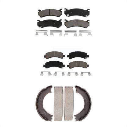 Ceramic Brake Pads & Parking Shoes Front Rear Kit For Chevrolet Express 2500 GMC