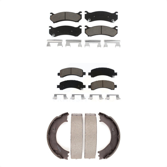 Ceramic Brake Pads & Parking Shoes Front Rear Kit For Chevrolet Express 2500 GMC