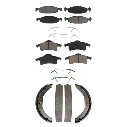Ceramic Brake Pads And Parking Shoes Front Rear Kit For Jeep Grand Cherokee