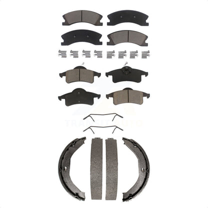 Ceramic Brake Pads And Parking Shoes Front Rear Kit For Jeep Grand Cherokee