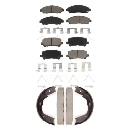 Ceramic Brake Pads And Parking Shoe Front Rear Kit For Honda Pilot Acura MDX ZDX