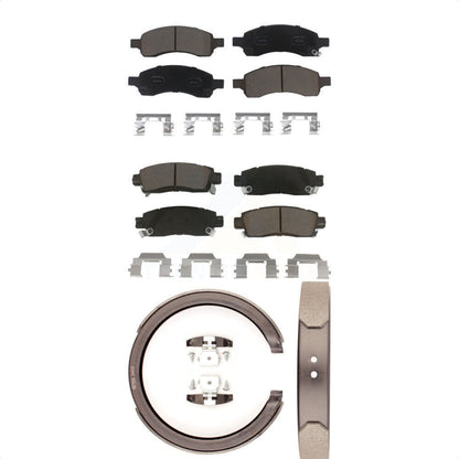 Ceramic Brake Pads Parking Shoes Front Rear Kit For Chevrolet Trailblazer GMC XL