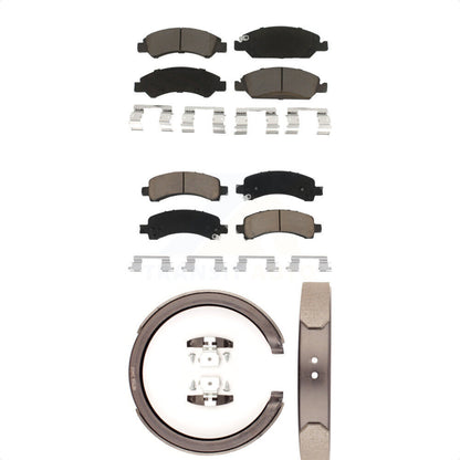 Ceramic Brake Pads & Parking Shoes Front Rear Kit For Chevrolet Express 1500 GMC