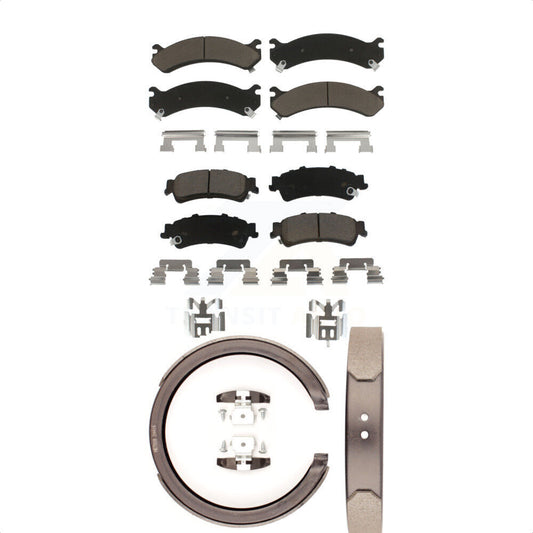 Ceramic Brake Pads And Parking Shoes Front Rear Kit For Cadillac DTS DeVille