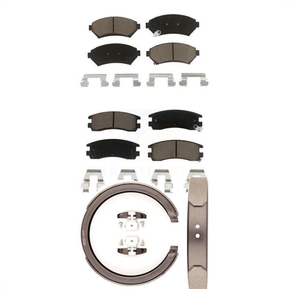 Ceramic Brake Pads And Parking Shoes Front Rear Kit For Cadillac DeVille