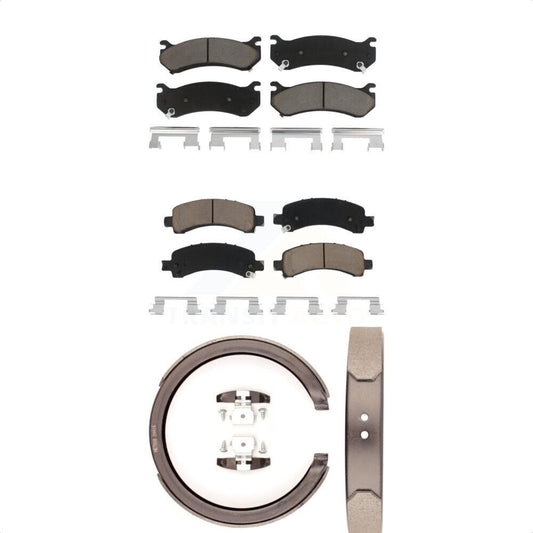 Ceramic Brake Pads Parking Shoes Front Rear Kit For Chevrolet Avalanche 1500 GMC