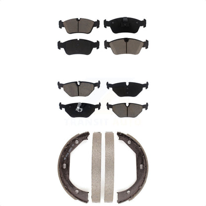 Ceramic Brake Pads And Parking Shoes Front Rear Kit For 2001-2005 BMW 325xi