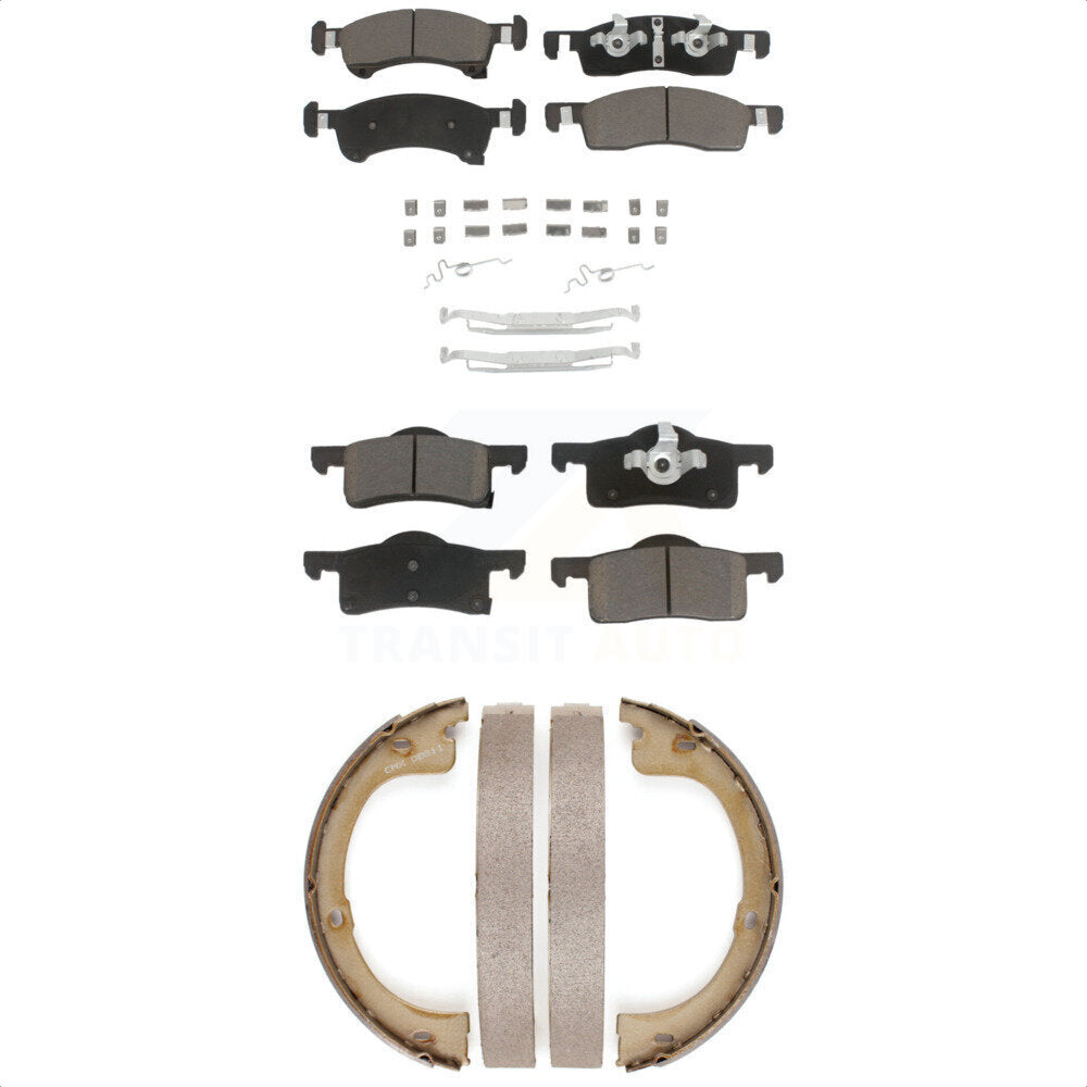 Ceramic Brake Pads And Parking Shoes Front Rear Kit For Ford Expedition Lincoln