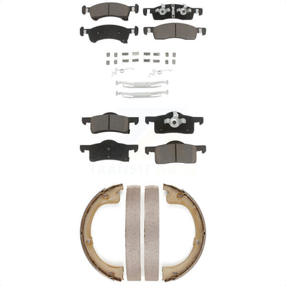 Ceramic Brake Pads And Parking Shoes Front Rear Kit For Ford Expedition Lincoln