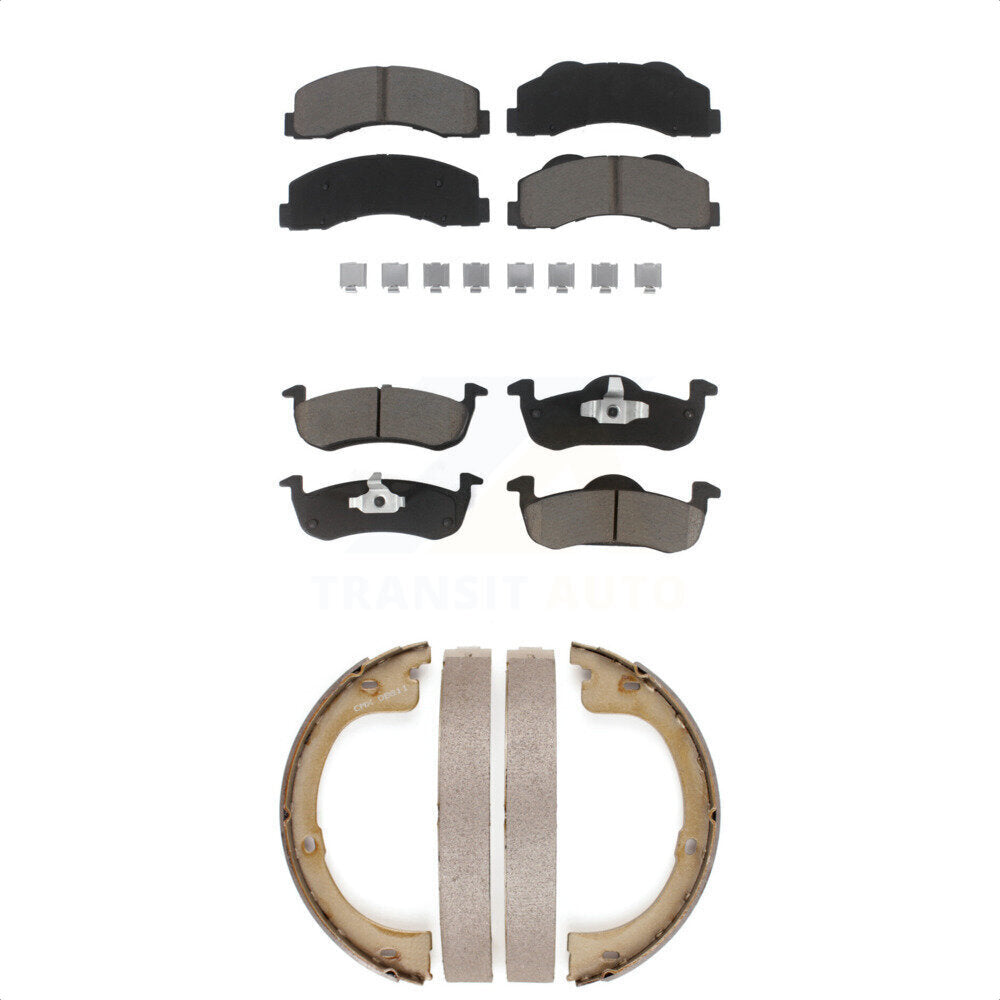 Ceramic Brake Pads And Parking Shoes Front Rear Kit For Ford Expedition Lincoln