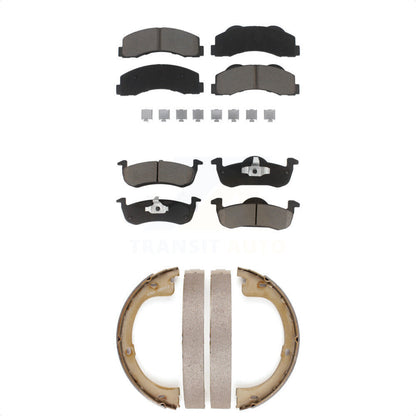 Ceramic Brake Pads And Parking Shoes Front Rear Kit For Ford Expedition Lincoln
