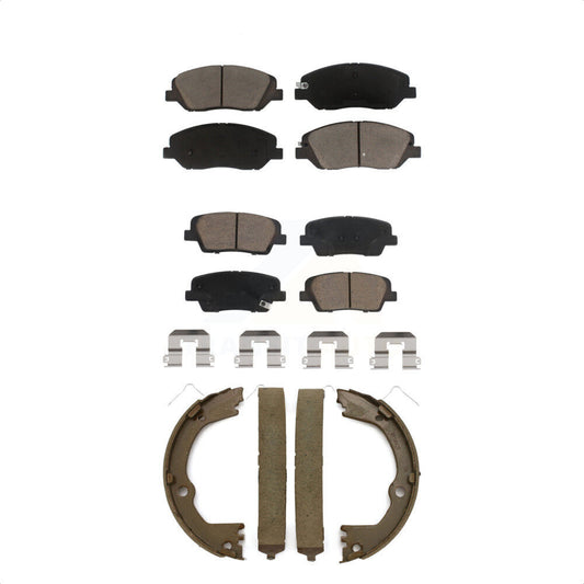 Ceramic Brake Pads And Parking Shoes Front Rear Kit For Hyundai Santa Fe XL