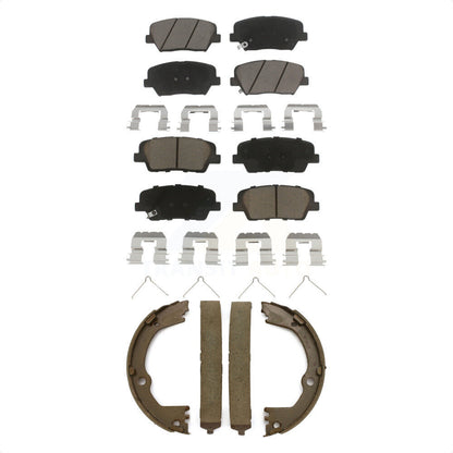 Ceramic Brake Pads And Parking Shoes Front Rear Kit For Kia Sorento