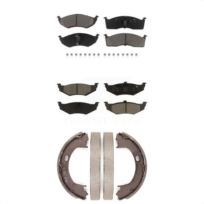 Ceramic Brake Pads And Parking Shoes Front Rear Kit For Neon Dodge Plymouth