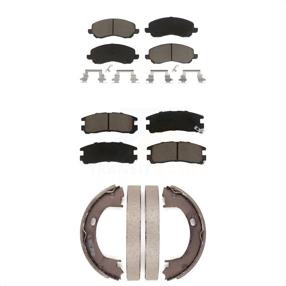 Ceramic Brake Pads And Parking Shoes Front Rear Kit For Mitsubishi Eclipse Dodge