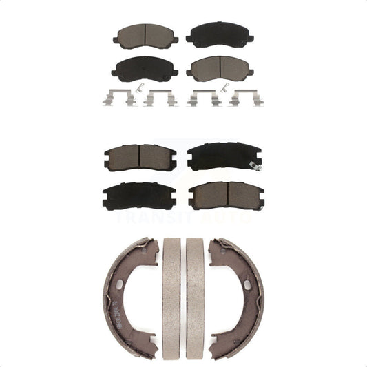 Ceramic Brake Pads And Parking Shoes Front Rear Kit For Mitsubishi Eclipse Dodge