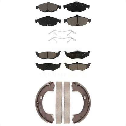 Ceramic Brake Pads And Parking Shoes Front Rear Kit For Chrysler Sebring Dodge