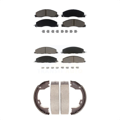 Ceramic Brake Pads And Parking Shoes Front Rear Kit For Ram 3500 2500 1500 Dodge