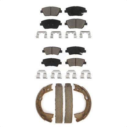 Ceramic Brake Pads And Parking Shoe Front Rear Kit For Hyundai Sonata Kia Optima