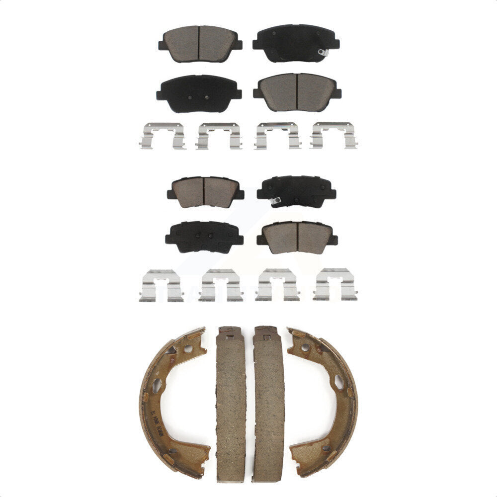 Ceramic Brake Pads And Parking Shoes Front Rear Kit For Kia Optima