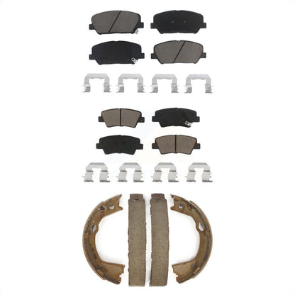 Ceramic Brake Pads And Parking Shoes Front Rear Kit For Kia Optima