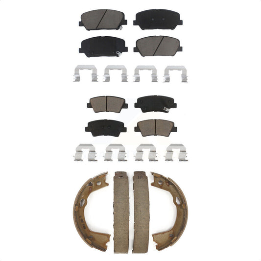 Ceramic Brake Pads And Parking Shoes Front Rear Kit For Kia Optima