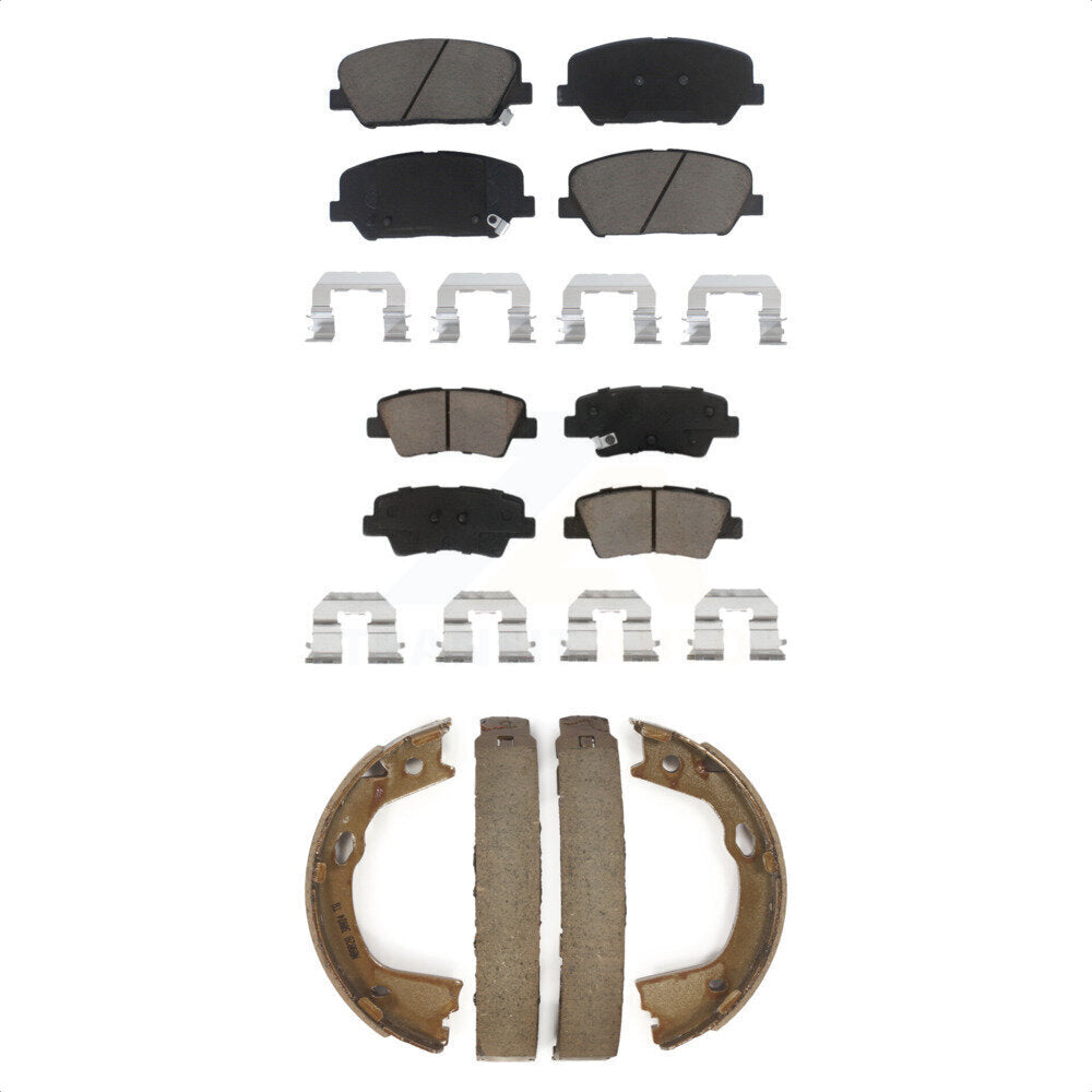 Ceramic Brake Pads Parking Shoe Front Rear Kit For 13 Kia Optima EX/SX with 2.0L