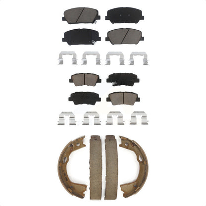 Ceramic Brake Pads Parking Shoe Front Rear Kit For 13 Kia Optima EX/SX with 2.0L