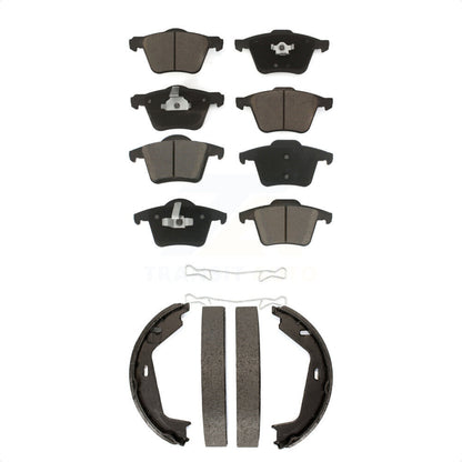 Ceramic Brake Pads And Parking Shoes Front Rear Kit For Volvo XC90