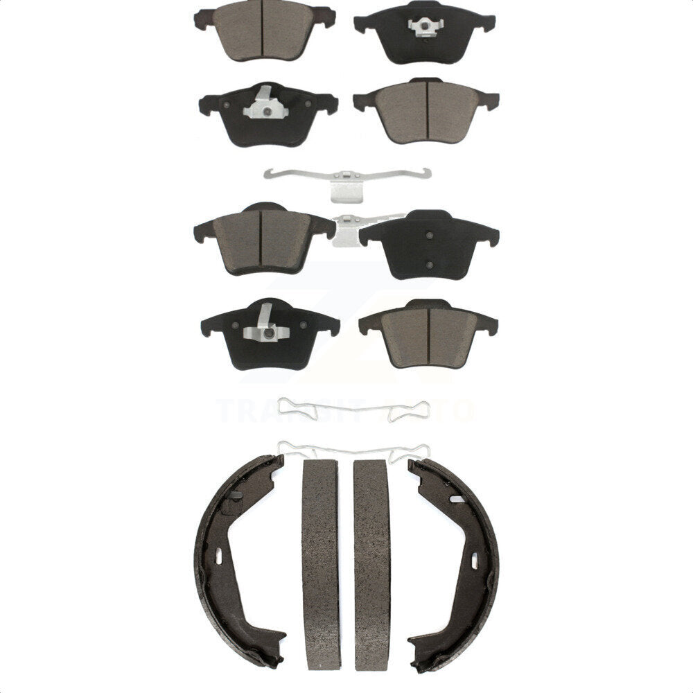 Ceramic Brake Pads And Parking Shoes Front Rear Kit For Volvo XC90